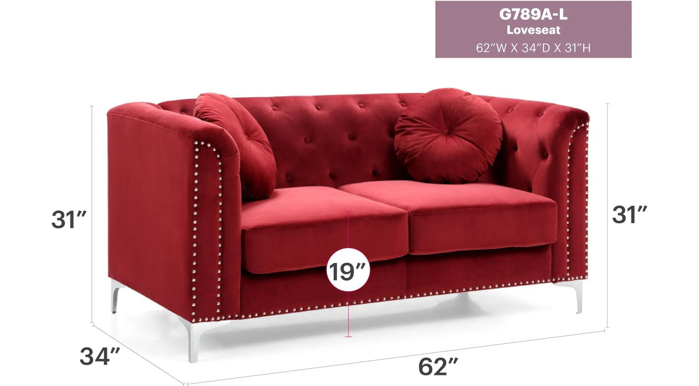 Stylish Sloped Arm Loveseat by HouseOfZazla