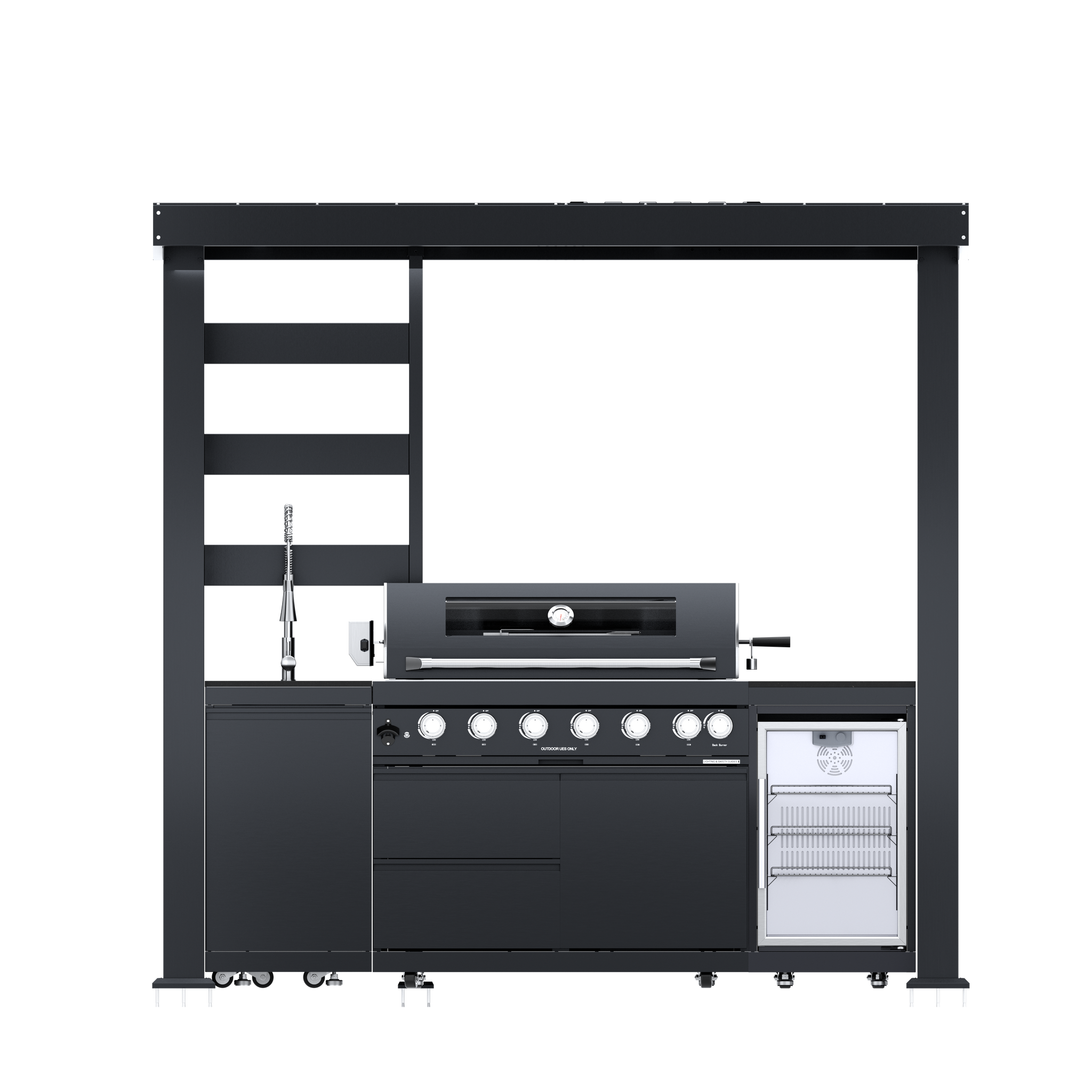 94-Inch 6-Burner Deluxe Stainless Steel Gas Outdoor Kitchen Grill by HouseOfZazla