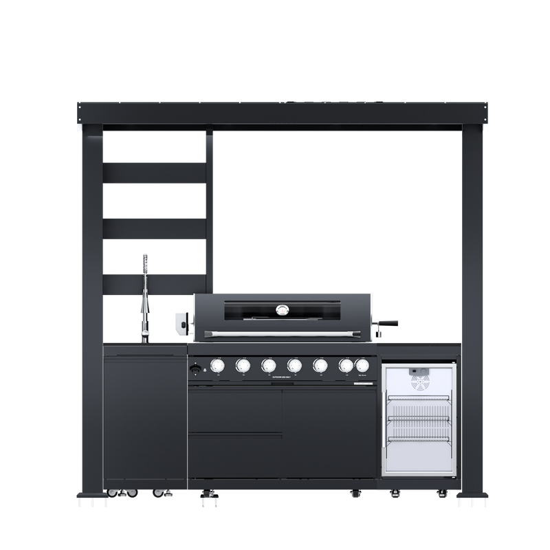 94-Inch 6-Burner Deluxe Stainless Steel Gas Outdoor Kitchen Grill by HouseOfZazla