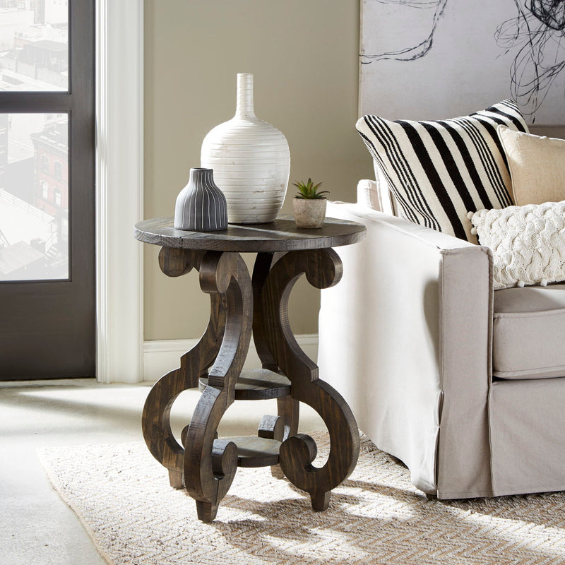 Bellamy - Round Accent End Table - Peppercorn, photo 4 of 4