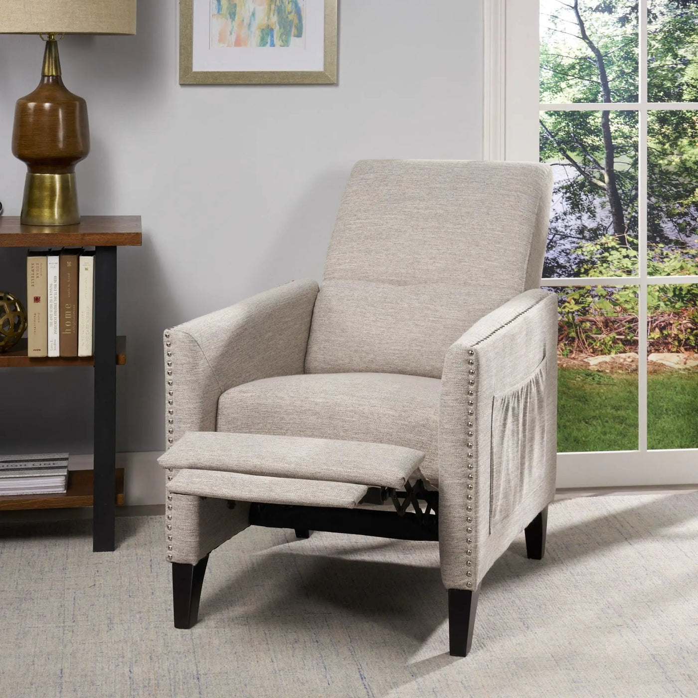 Kiersten Contemporary Fabric Pushback Recliner by HouseOfZazla