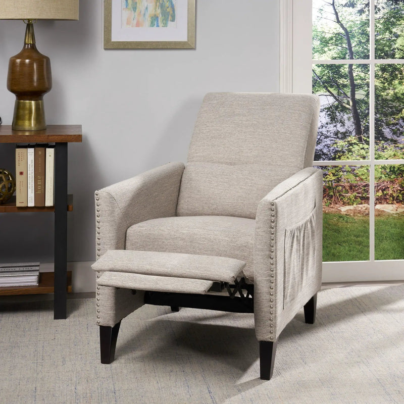 Kiersten Contemporary Fabric Pushback Recliner by HouseOfZazla