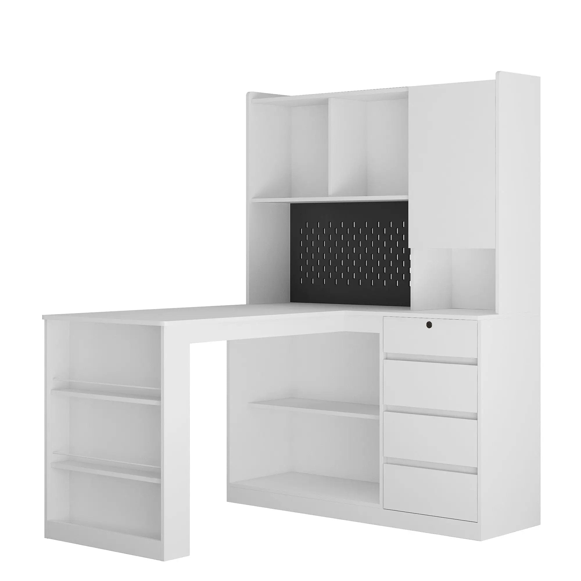 L Shaped Desk with Charger and Drawers by HouseOfZazla