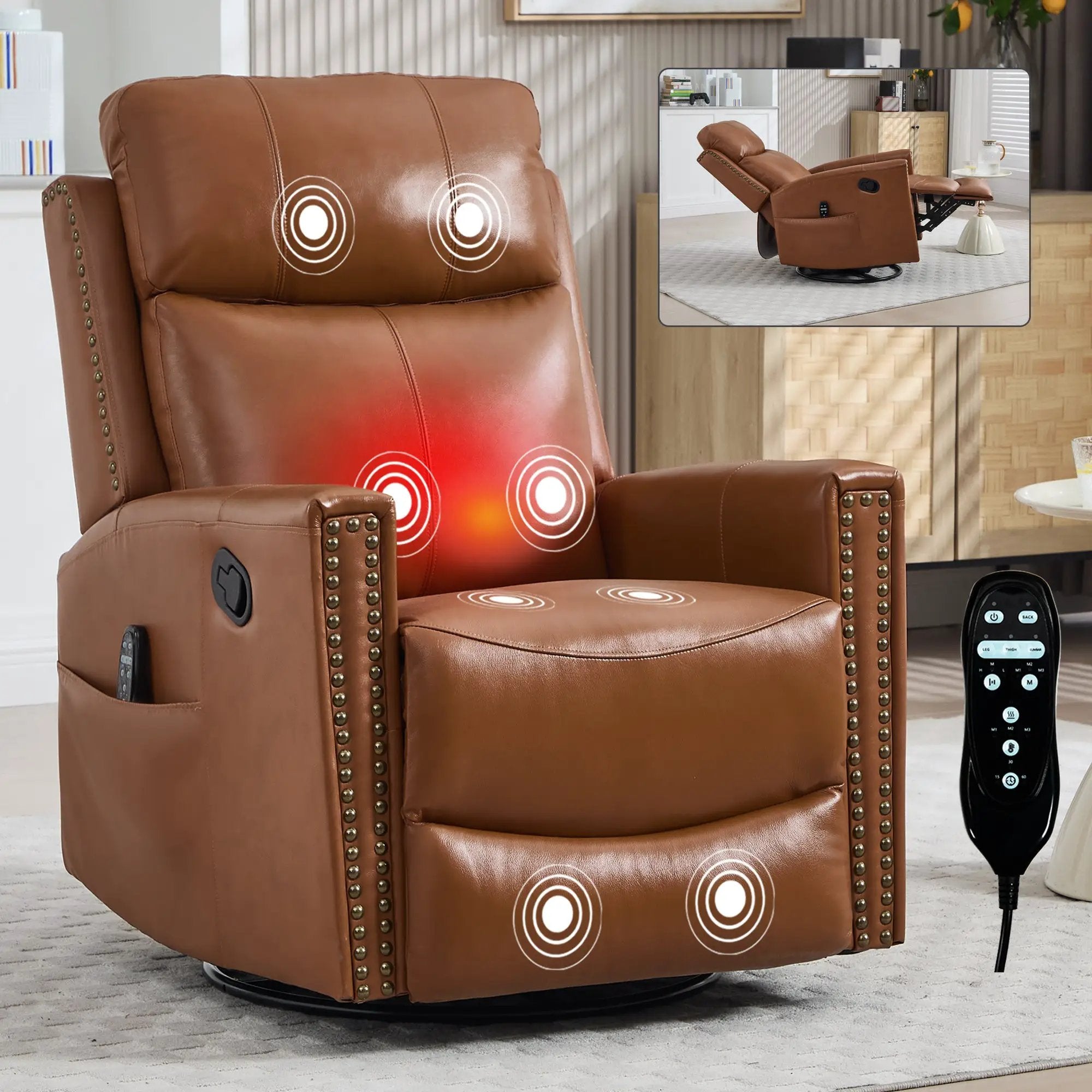 Deep Swivel Recliner and Massage Chair by HouseOfZazla