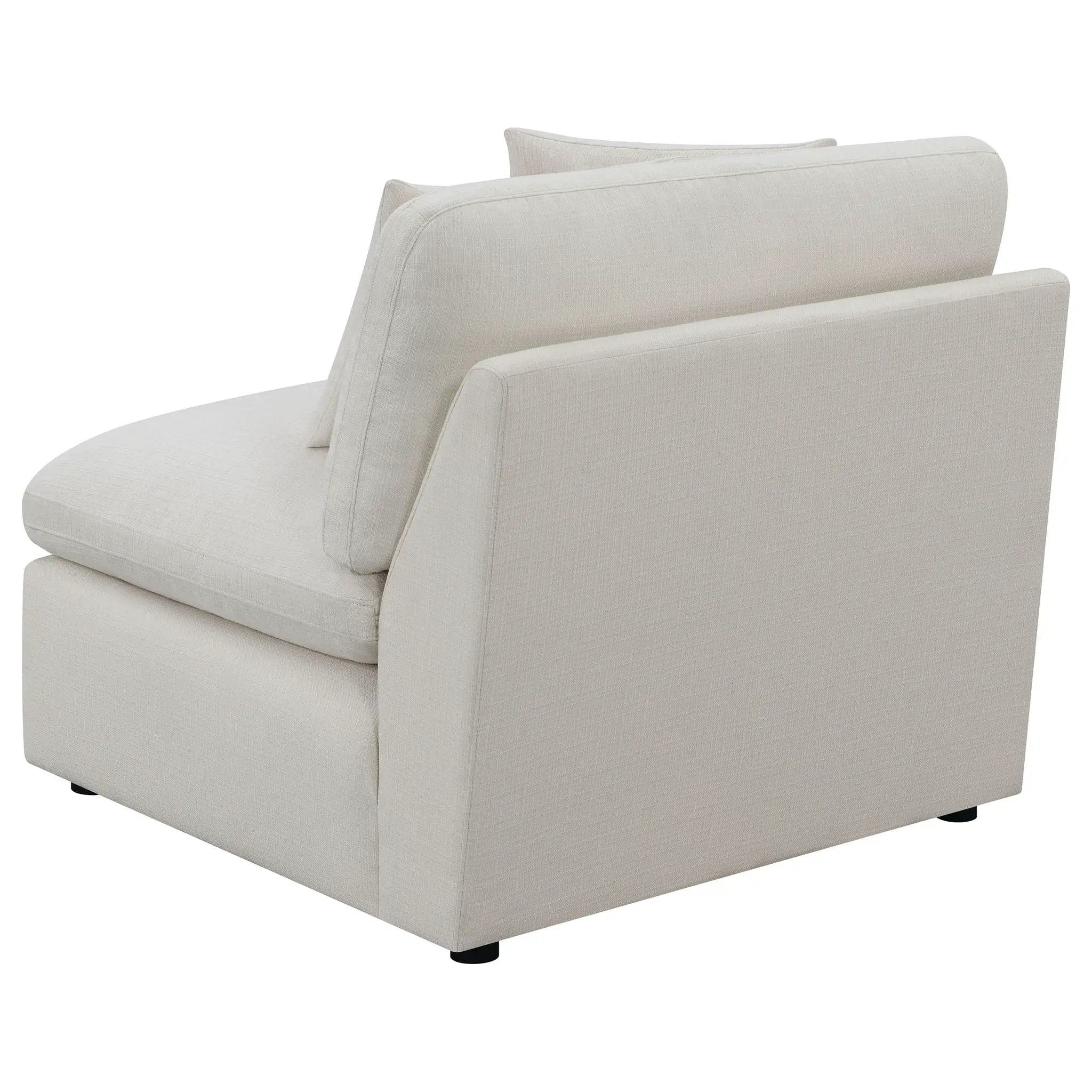 Hobson Upholstered Armless Chair Ivory by Unique Piece Furniture