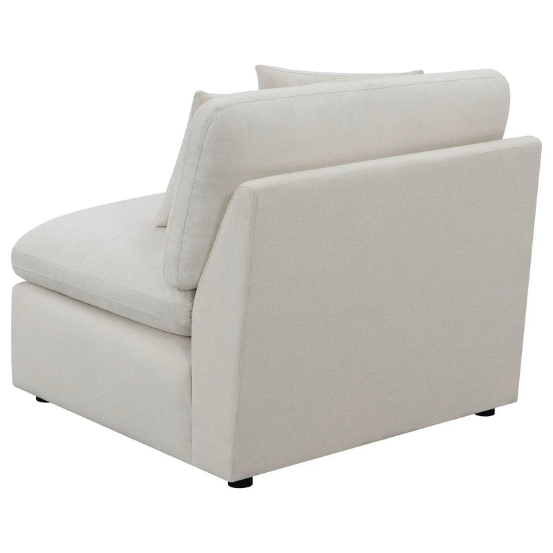 Hobson Upholstered Armless Chair Ivory by Unique Piece Furniture