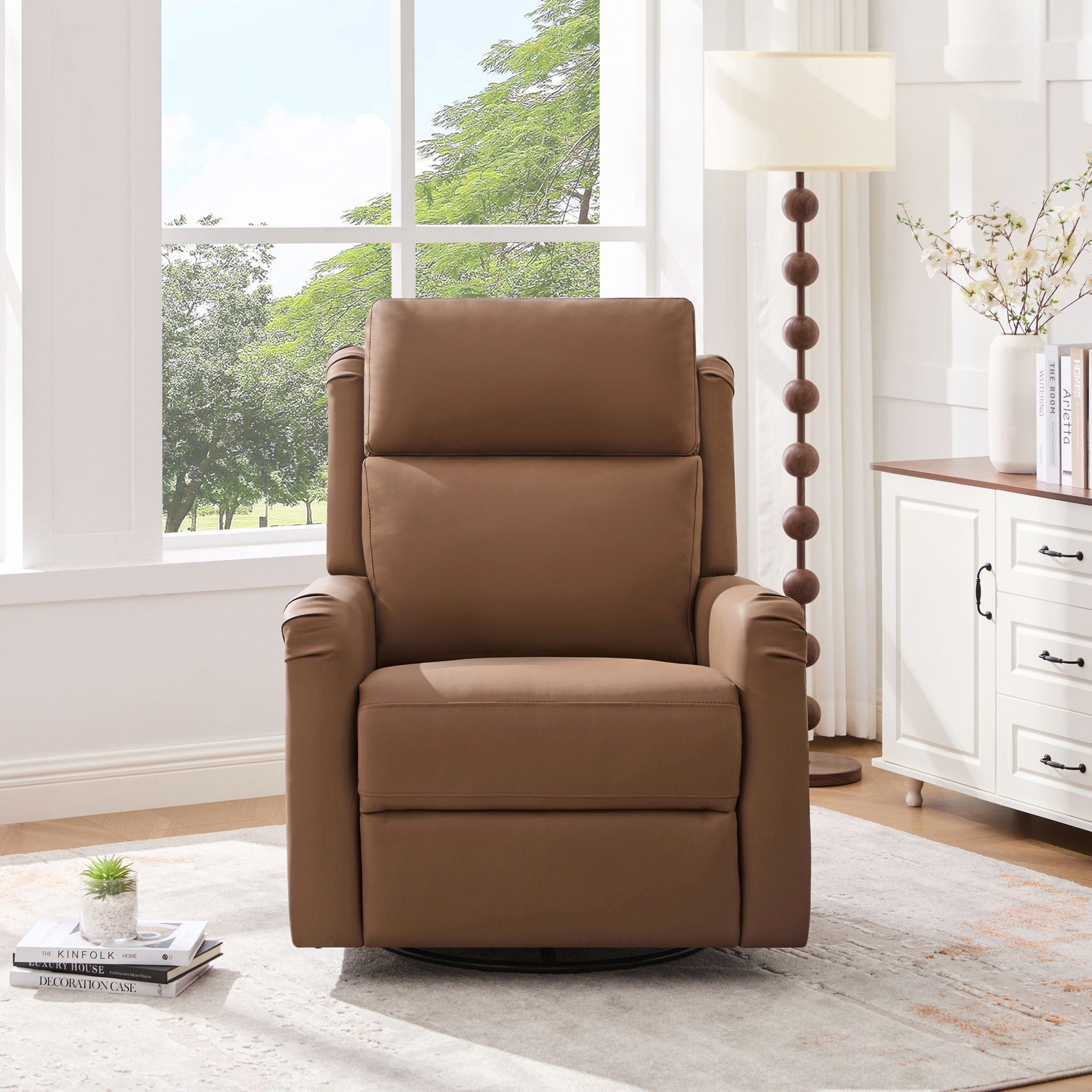 Manual Recliner Swivel Rocking Chair With 8-Point Massage and Heating by HouseOfZazla