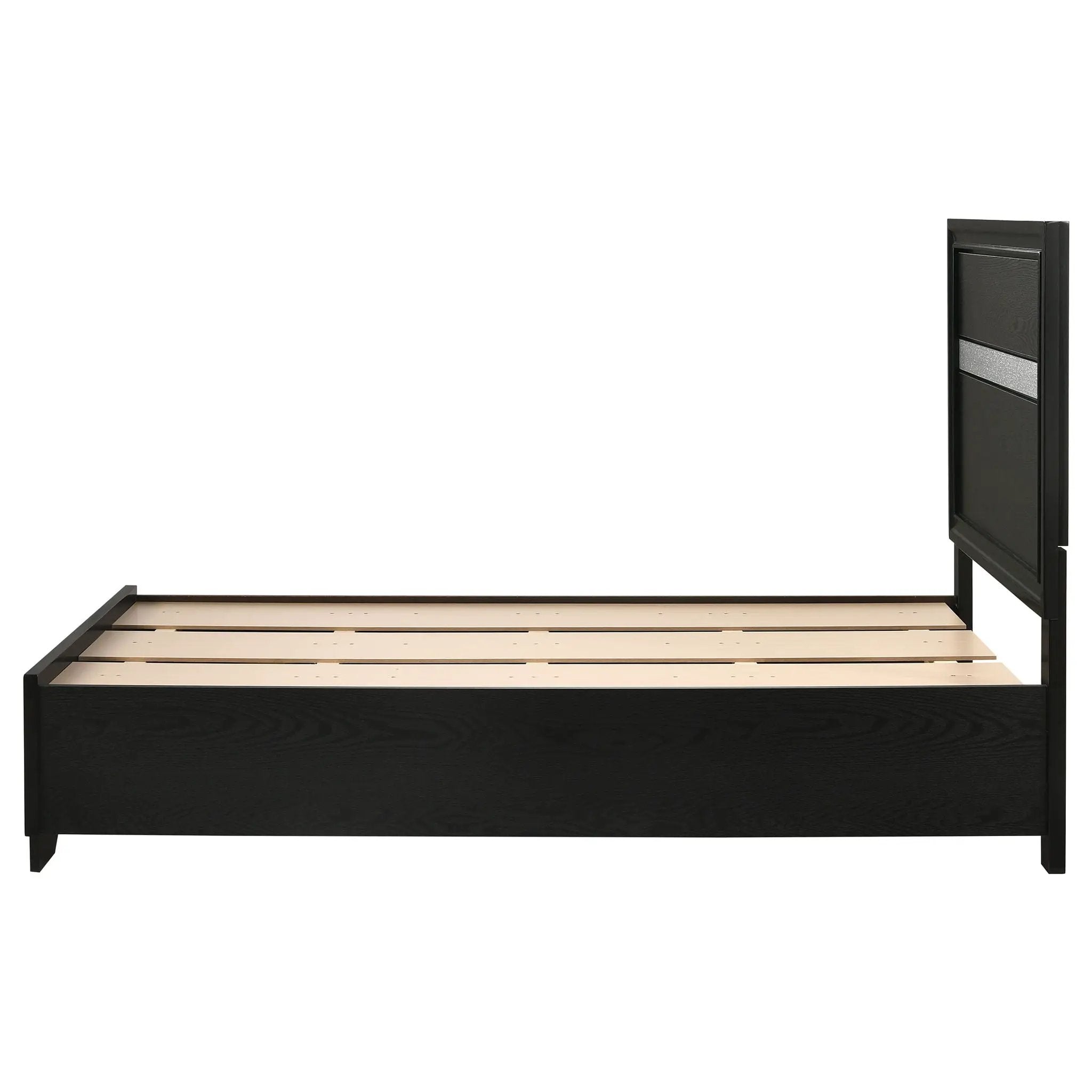 Miranda 51-inch Wood Twin Storage Panel Bed Black by Unique Piece Furniture
