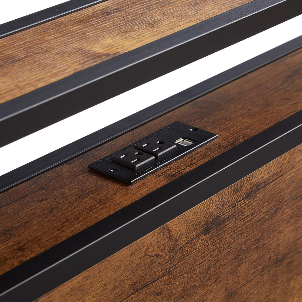 Platform Bed Frame With Wooden Headboard And Footboard, USB Liner, photo 14 of 14