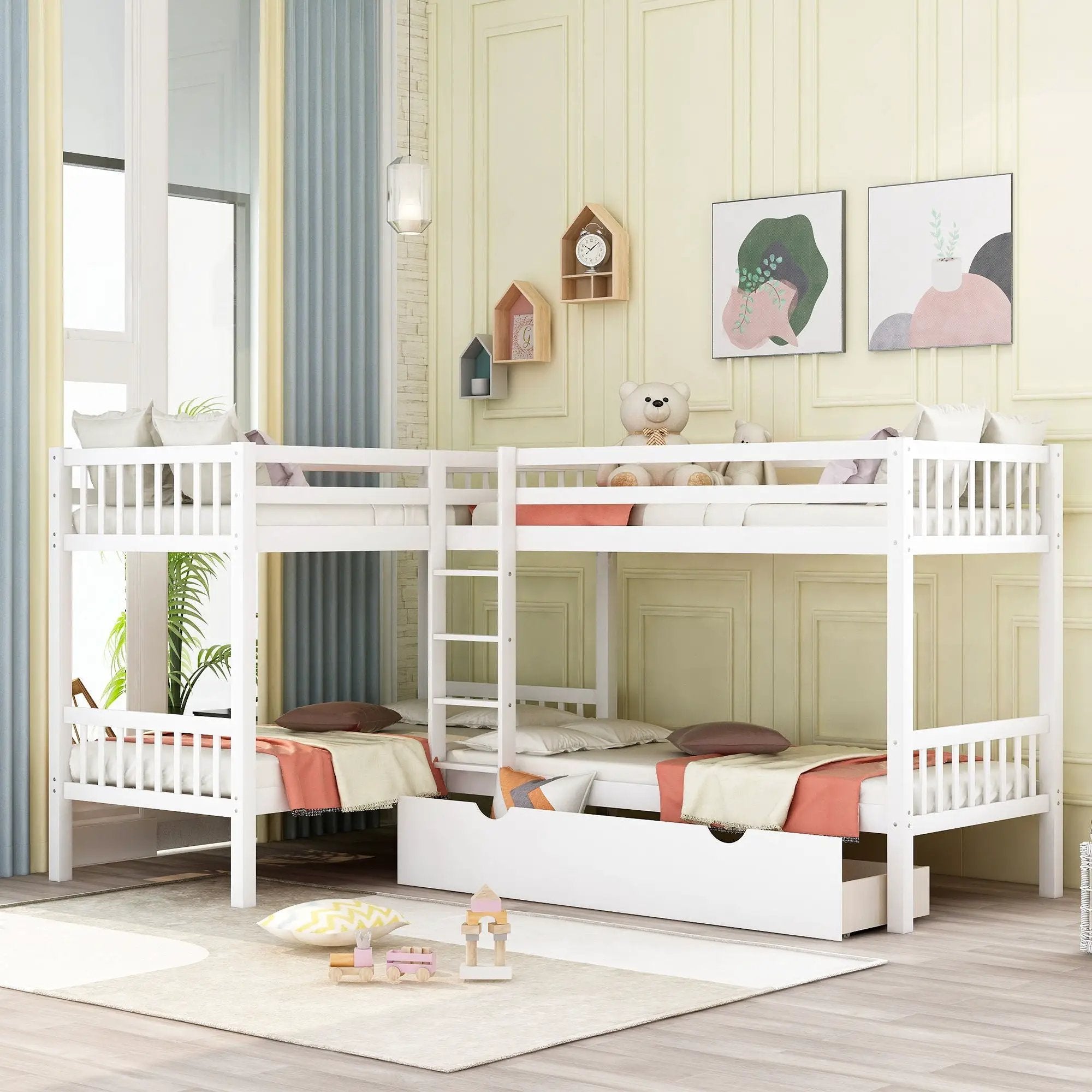 L Shaped Bunk Bed With Drawers by Unique Piece Furniture