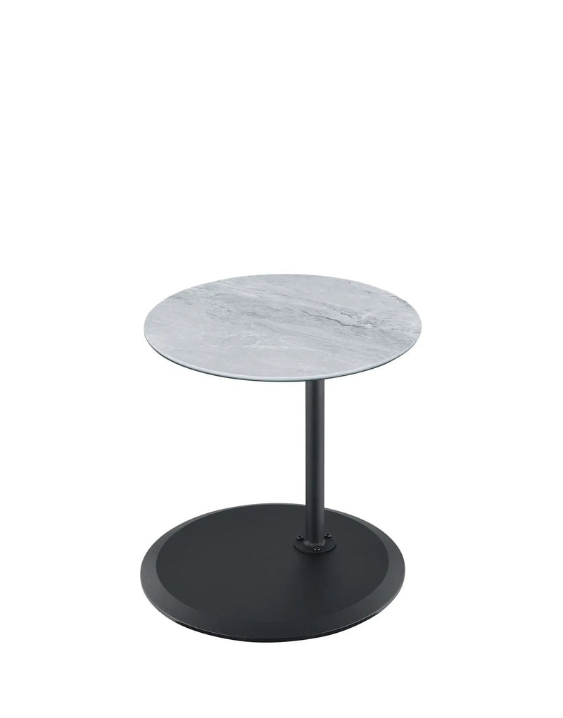 Orbit - 15.5" End Table With Height Adjustable Marble Textured Top by HouseOfZazla