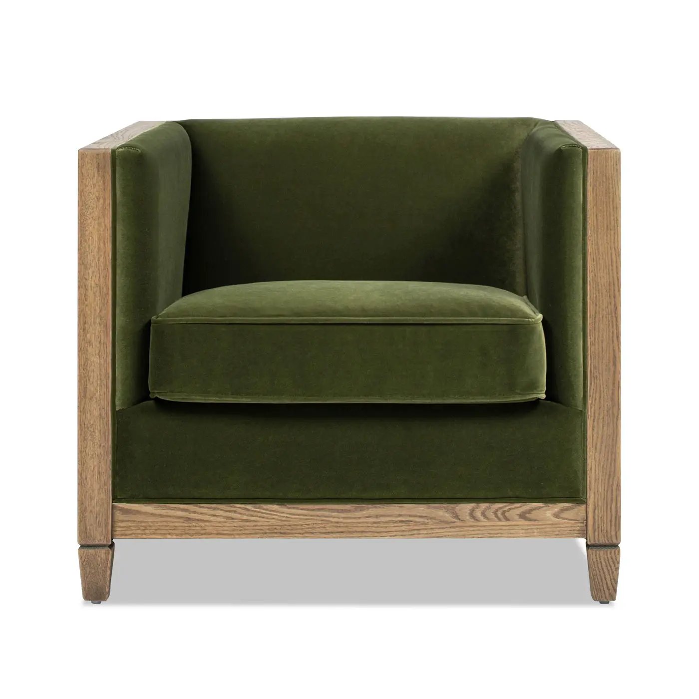 Georgia - Cane Tuxedo Armchair - Olive Green by Unique Piece Furniture