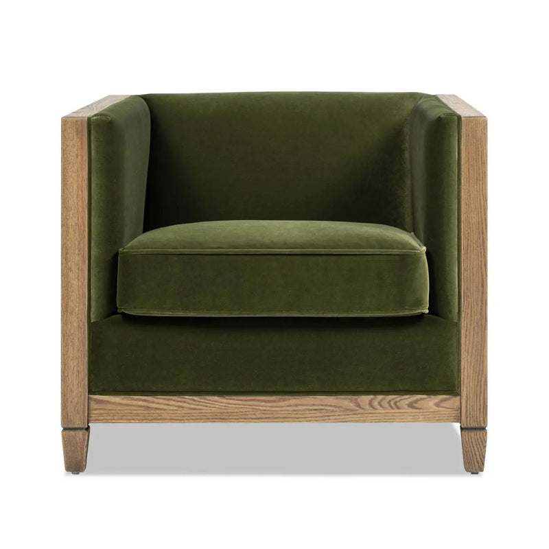 Georgia - Cane Tuxedo Armchair - Olive Green by HouseOfZazla