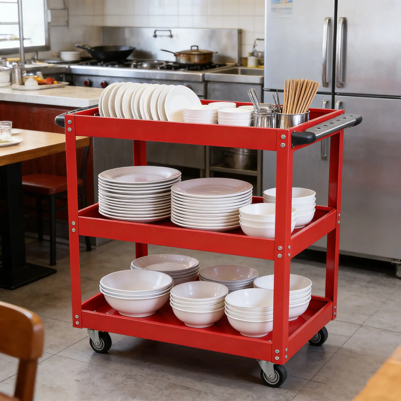 Tool Cart on Wheels - 3 Tier Rolling Mechanic Tool Cart by HouseOfZazla