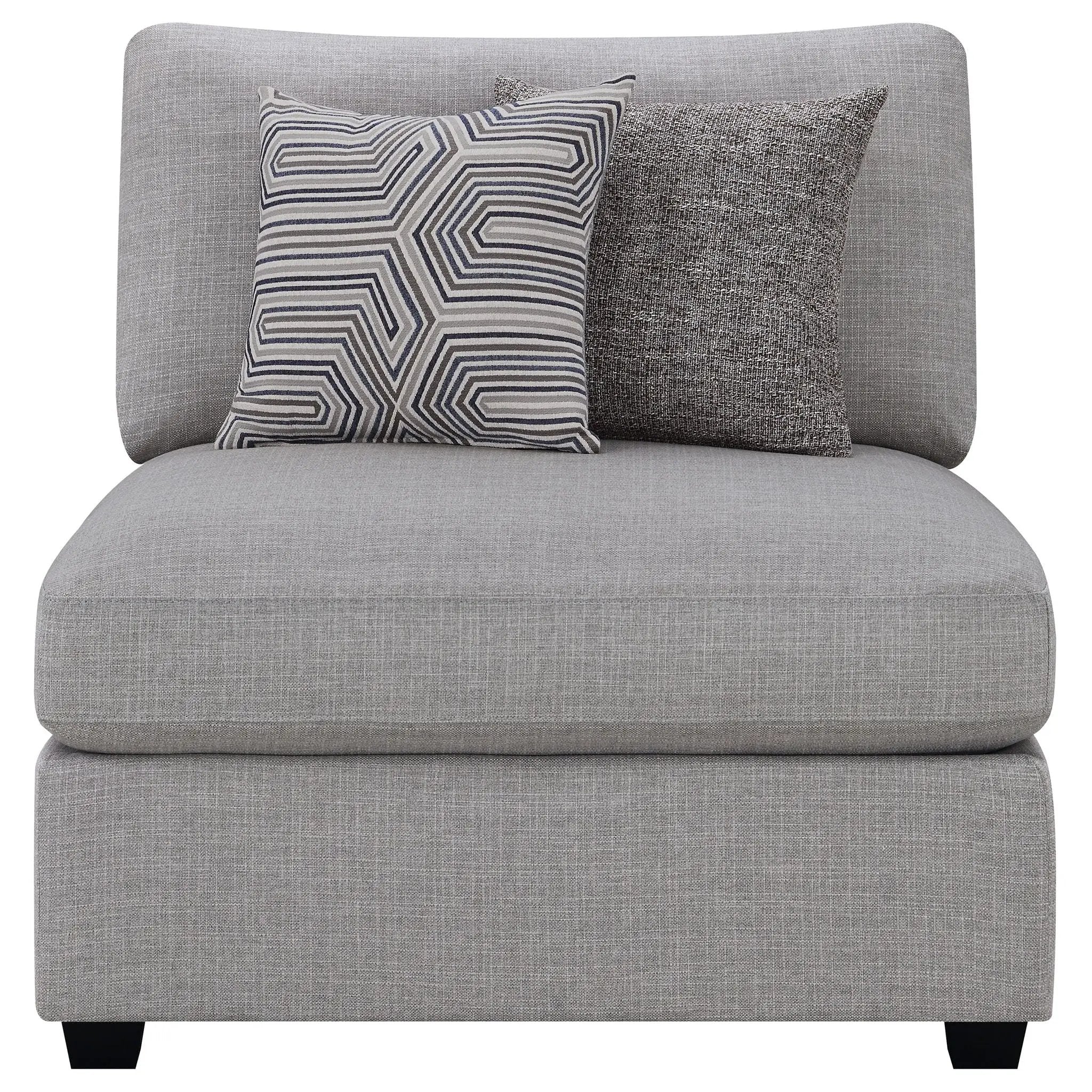 Cambria Upholstered Armless Chair Grey by Unique Piece Furniture
