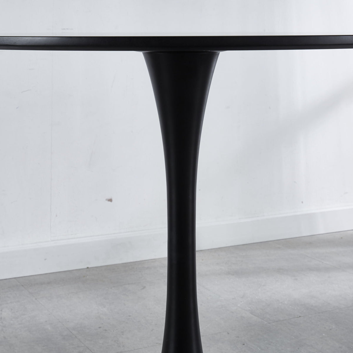 Table Mid-Century Dining Table For 4-6 People With Round Table Top, Pedestal Dining Table, End Table Leisure Coffee Table, photo 10 of 12