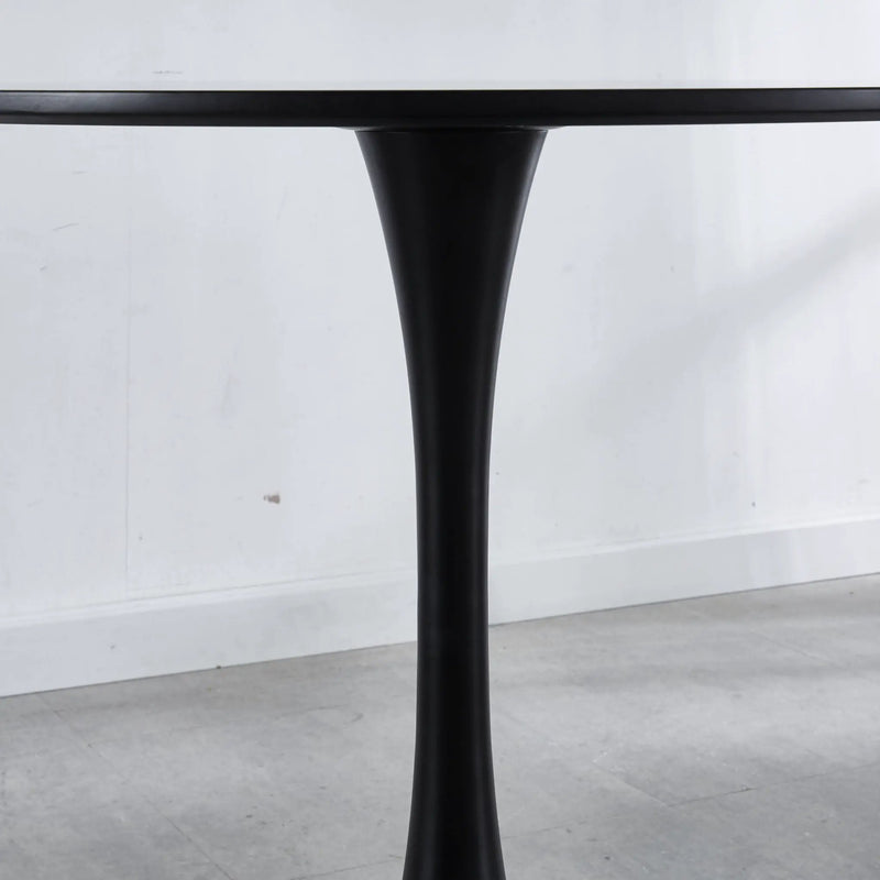 Table Mid-Century Dining Table For 4-6 People With Round Table Top, Pedestal Dining Table, End Table Leisure Coffee Table by Unique Piece Furniture