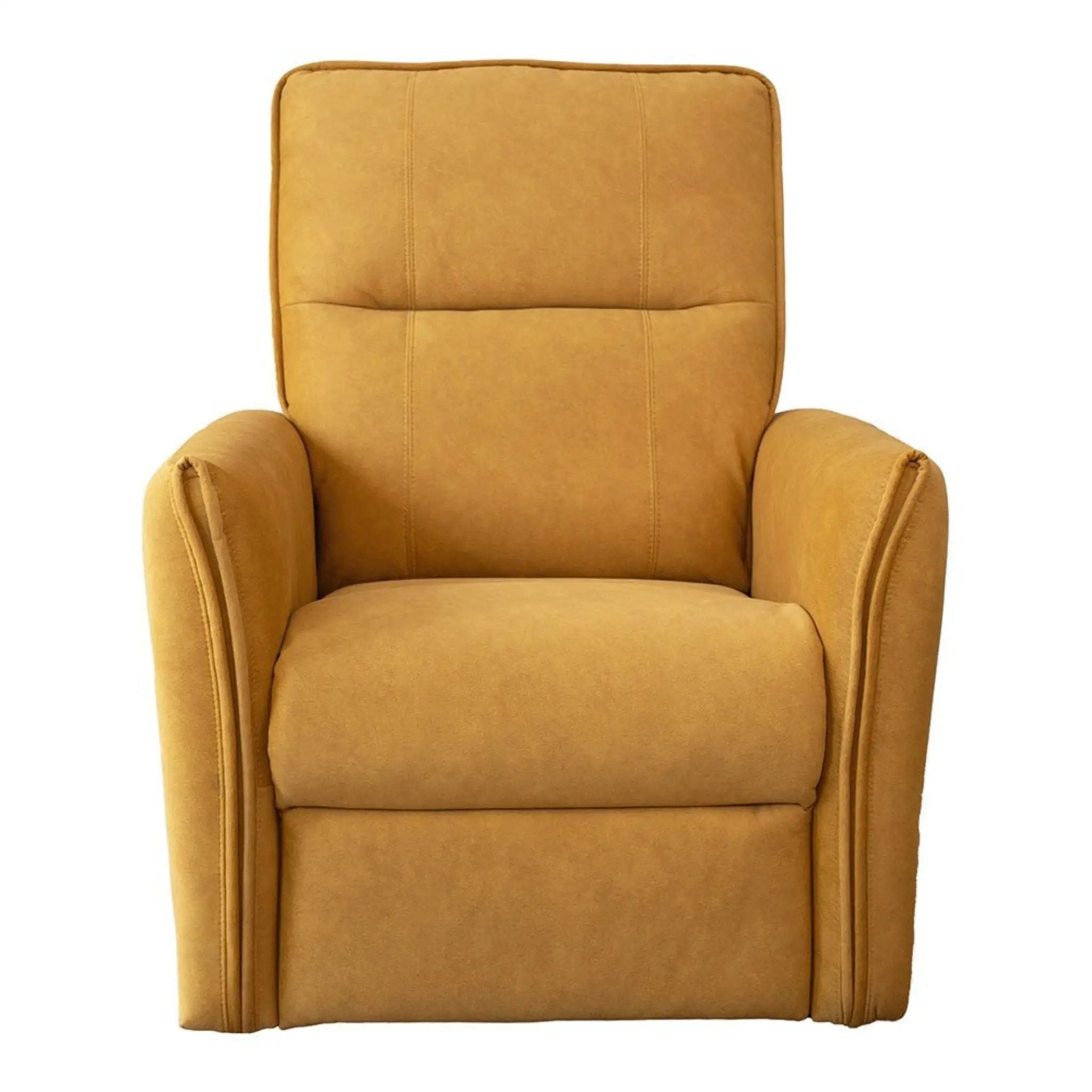 Suede Recliner Chair - Dark Yellow by Unique Piece Furniture
