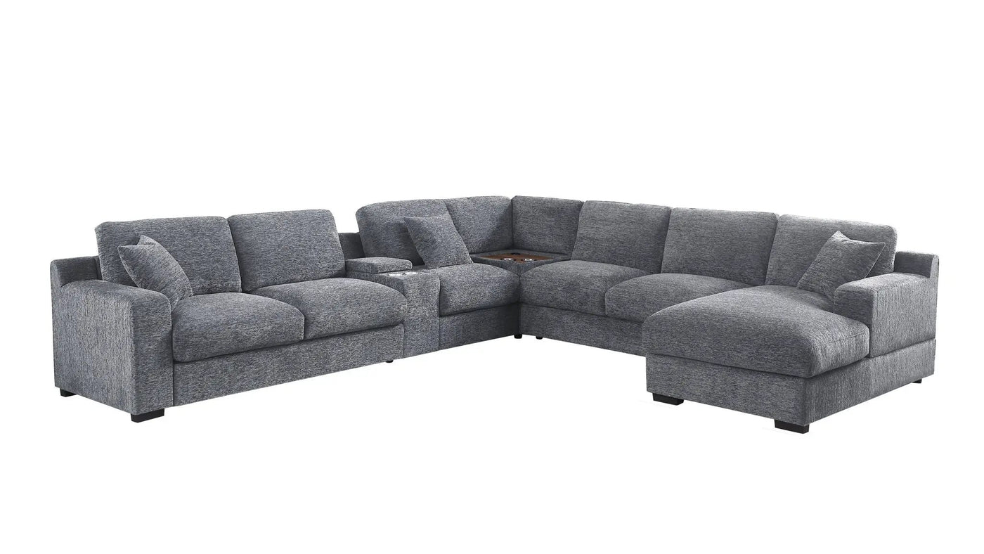 Celine - Fabric Corner Sectional Sofa With Right-Facing Chaise, Cupholders, And Charging Ports by Unique Piece Furniture
