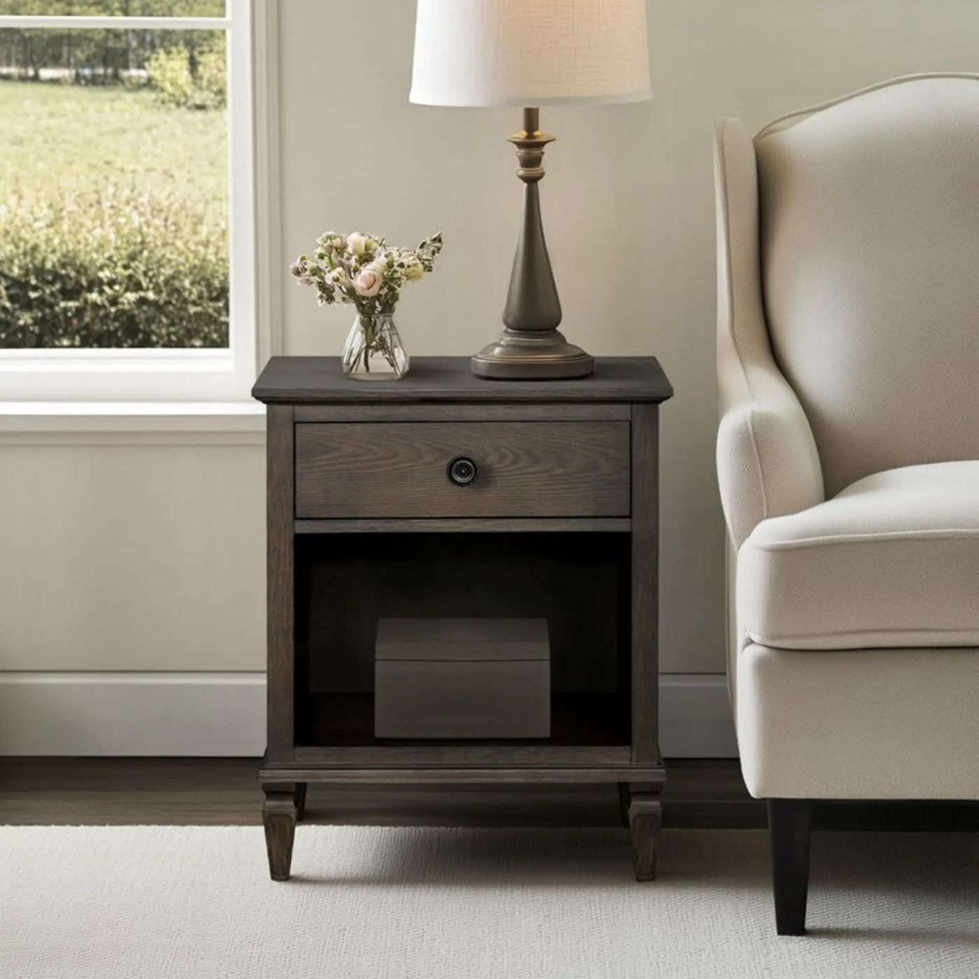 Victoria - Nightstand With Open Storage by HouseOfZazla