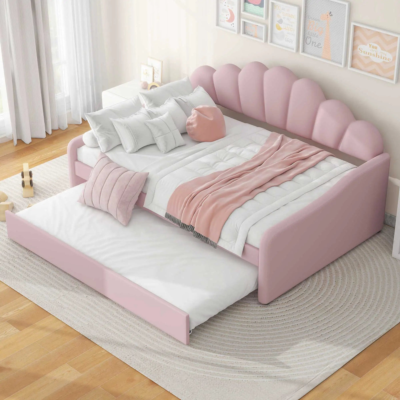 Upholstery Daybed Frame With Shell Shaped Backrest by Unique Piece Furniture