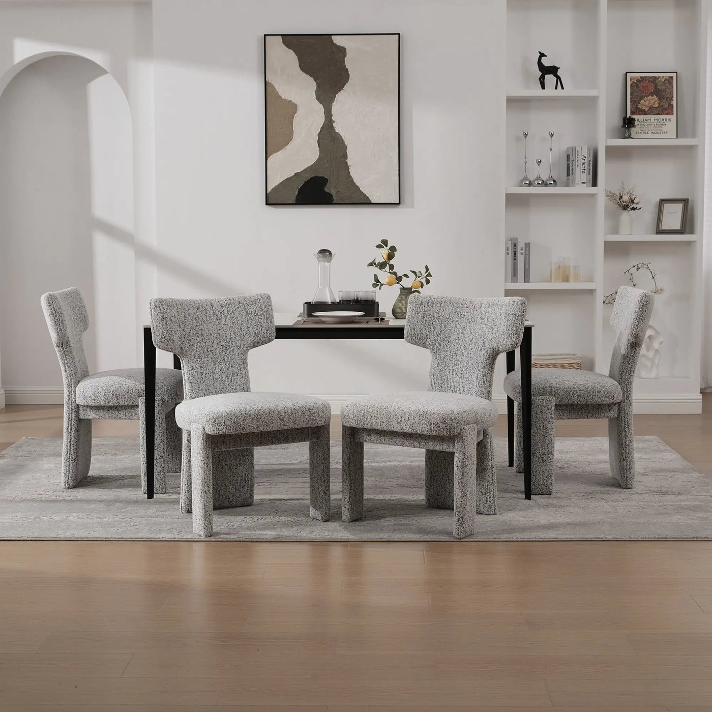 Armless Curved Back Accent Chairs by Unique Piece Furniture