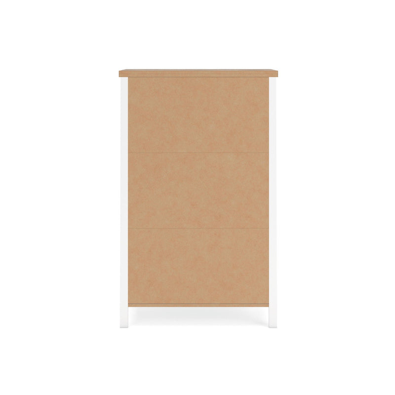 Kerisden - Five Drawer Chest - White / Brown, photo 6 of 7