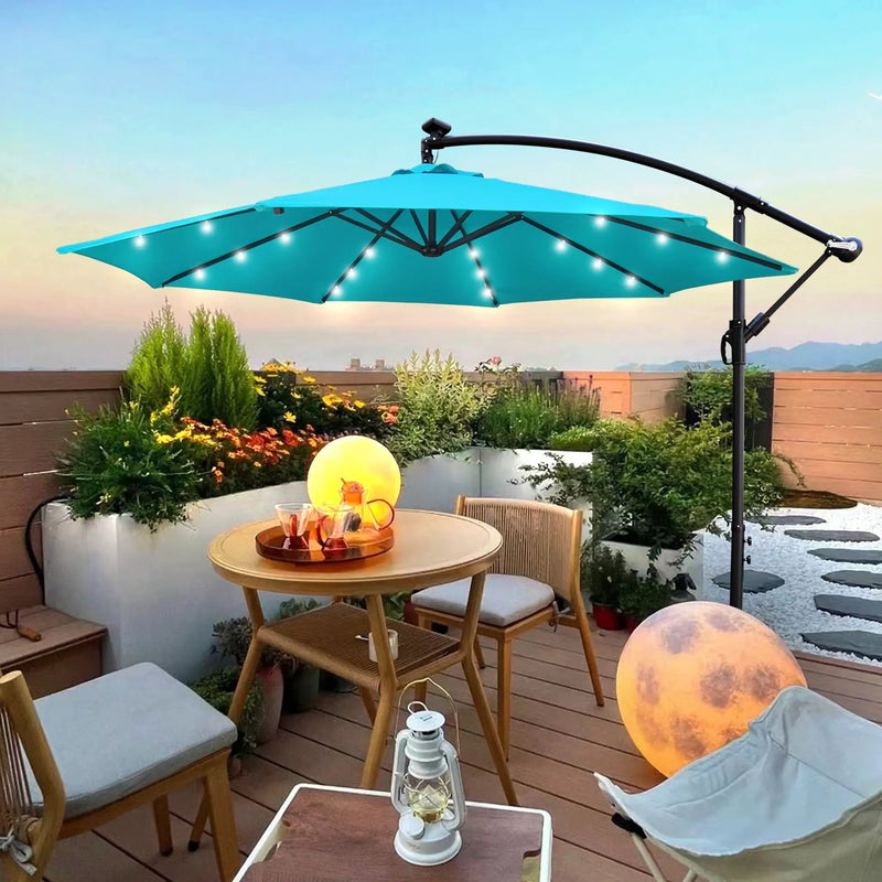 10 ft Outdoor Patio Umbrella Solar Powered LED Lighted Sun Shade by HouseOfZazla