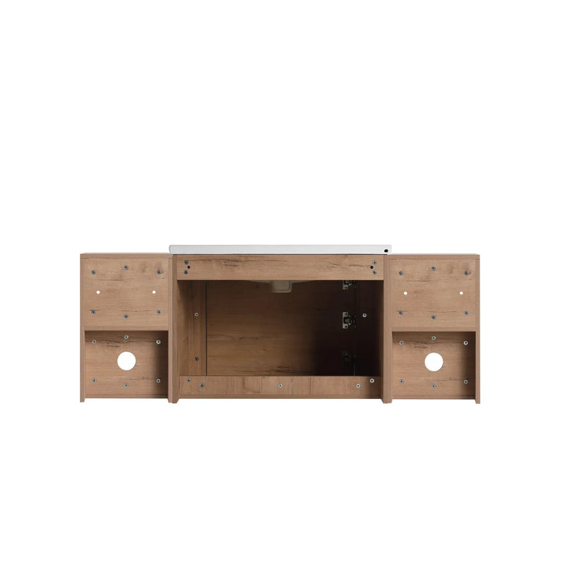52" Wall-Mounted Bathroom Vanity with Ceramic Sink by HouseOfZazla