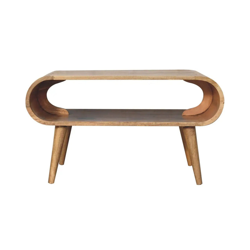 Solid Wood Open Oak-ish Coffee Table, Nordic Legs by HouseOfZazla
