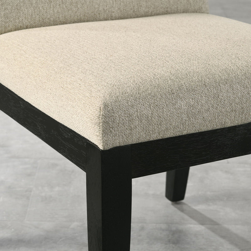 Contemporary Solid Wood Dining Chairs with Plush Upholstery - Beige (Set of 2), photo 11 of 11