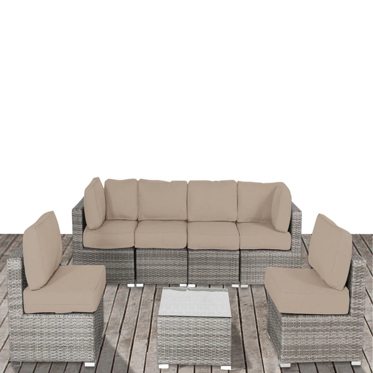 Outdoor Wicker Seating Group With Cushions