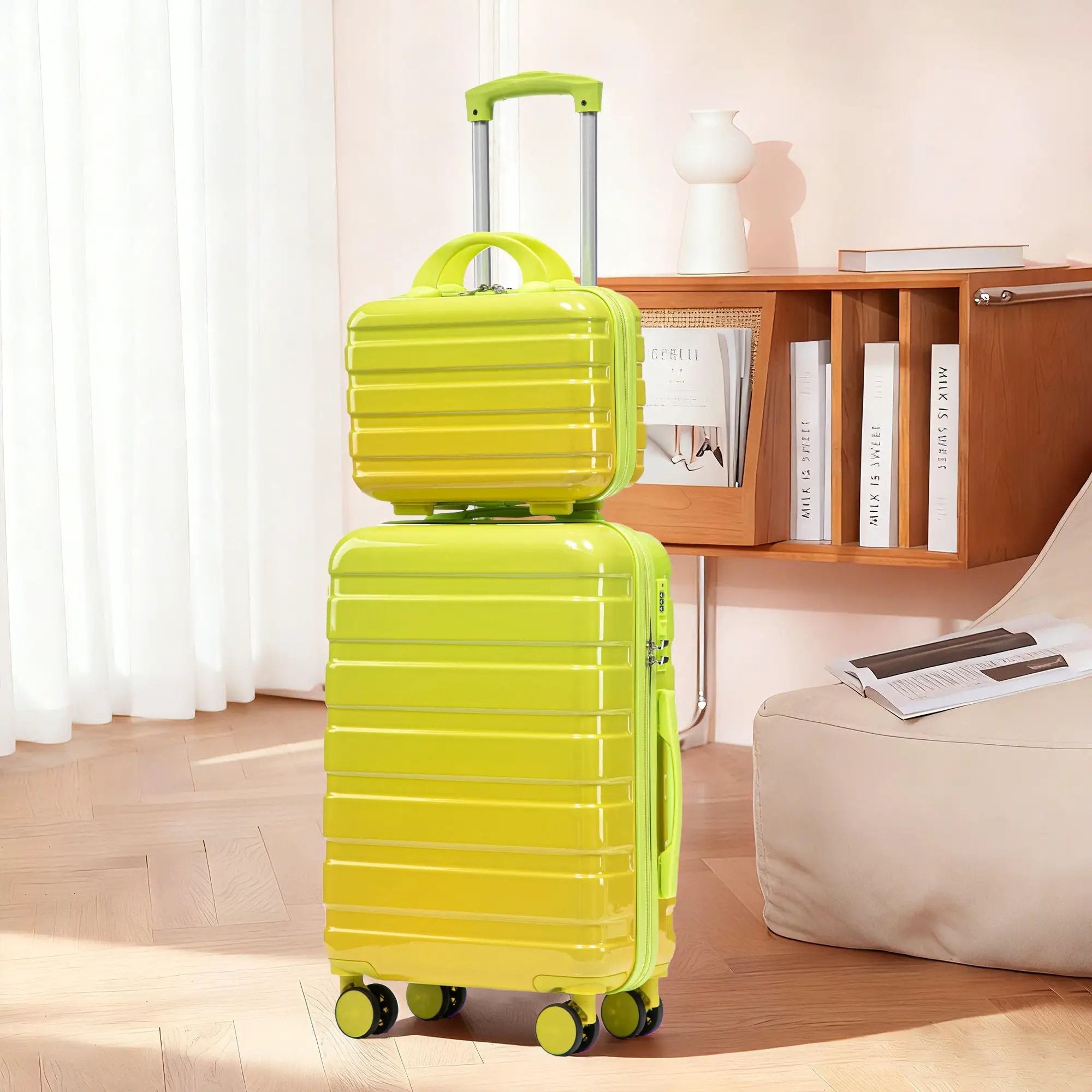 14'/20' 2-Piece PC Spinner Wheel Luggage Set with Gradient Color and Lock by HouseOfZazla