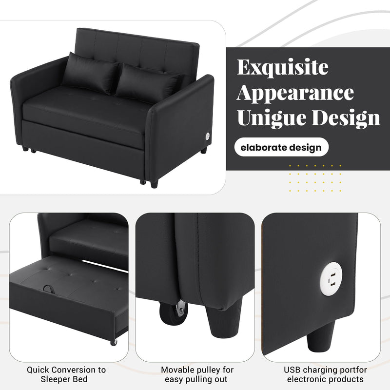 Convertible Sleeper Sofa Bed With 3 USB Ports by HouseOfZazla