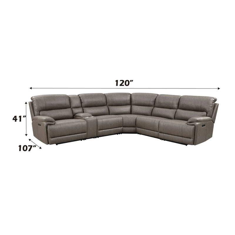 Kantu - Synthetic Leather Motion Sectional Sofa - Brown by Unique Piece Furniture