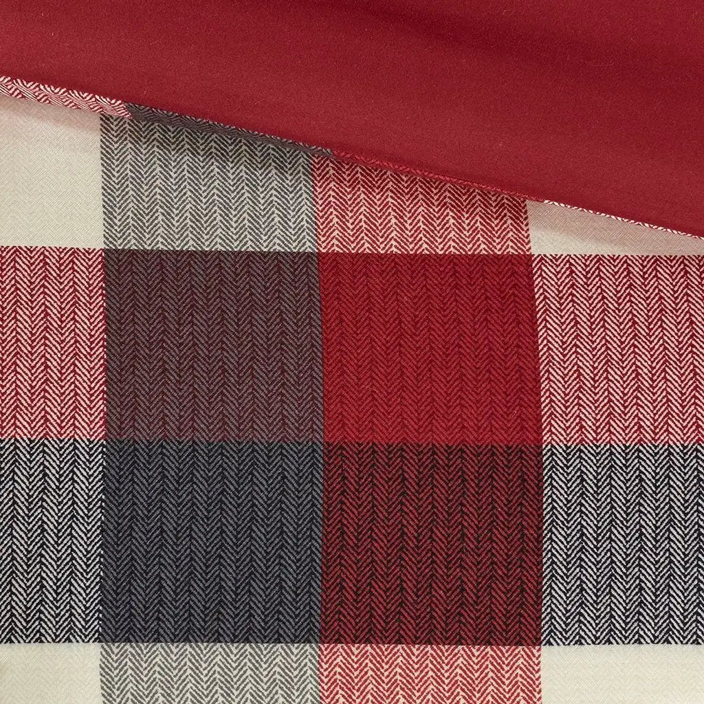 7 Piece Herringbone Comforter Set Red Cal King by HouseOfZazla