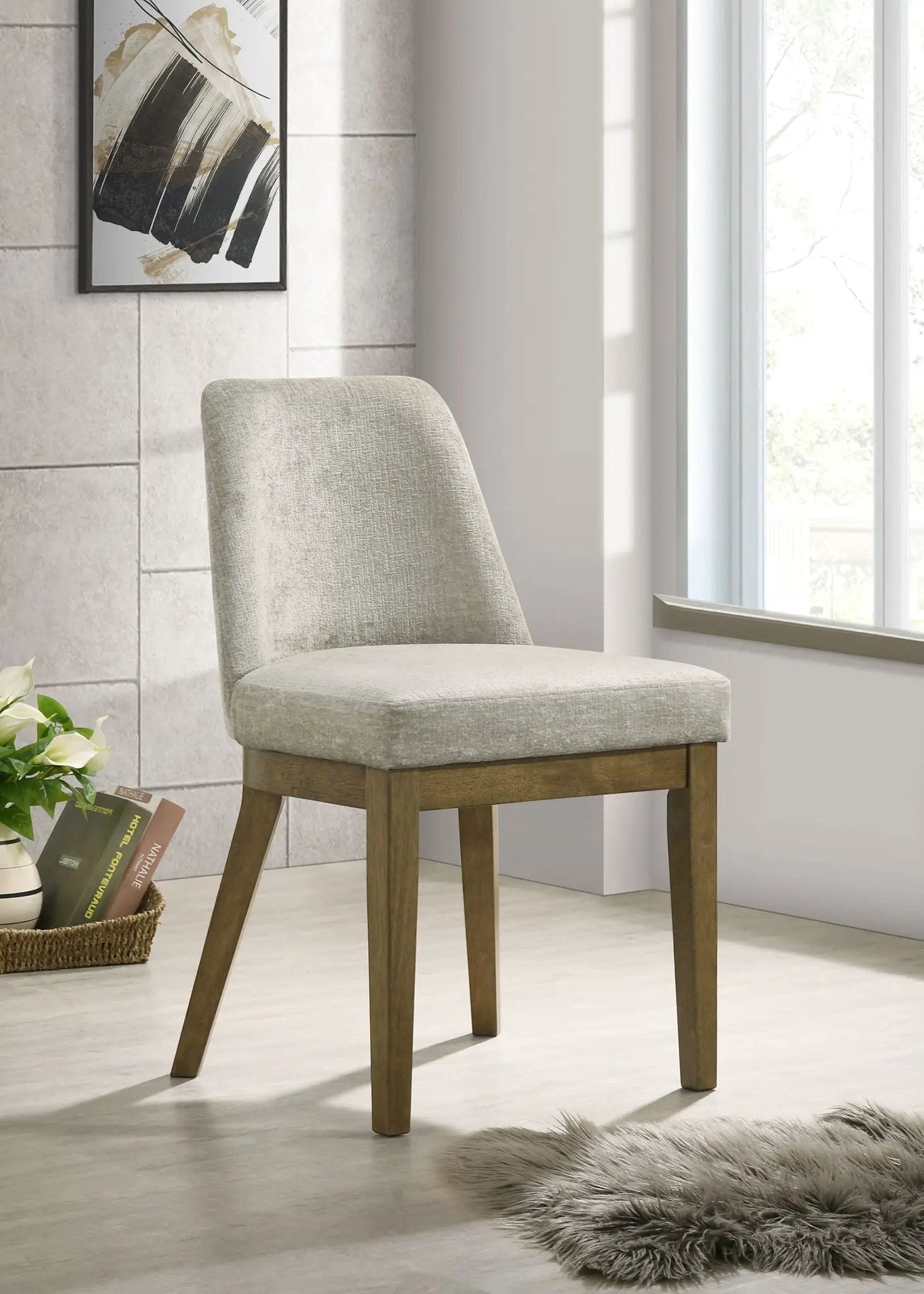 Castlewood Upholstered Side Chair Light Tan (Set of 2) by Unique Piece Furniture