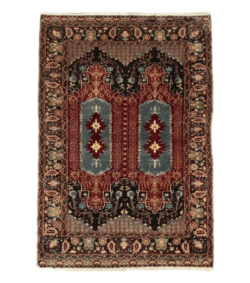 Antique Turkish Rug 4x6, Unique Rare Carpet by Jewel Rugs