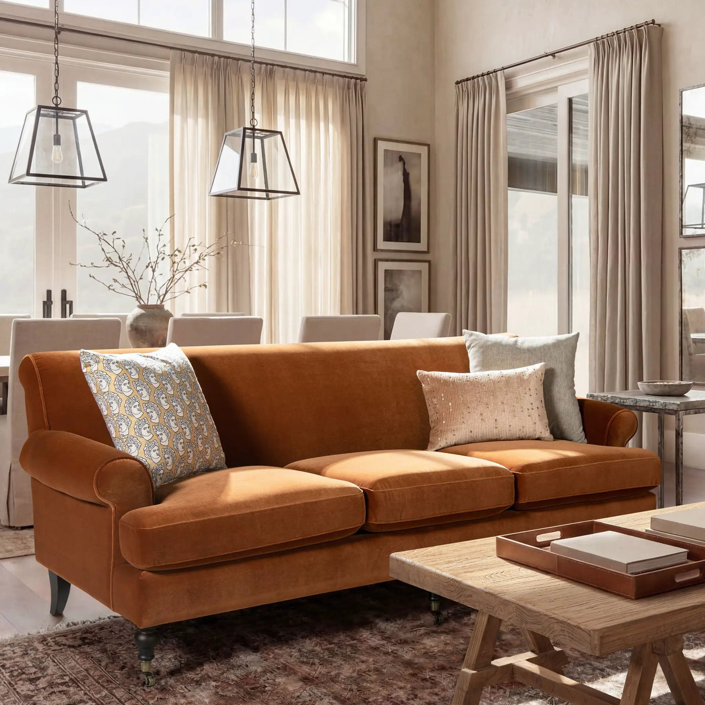 Alana Lawson - Modern Three Cushion Tightback Sofa by Unique Piece Furniture