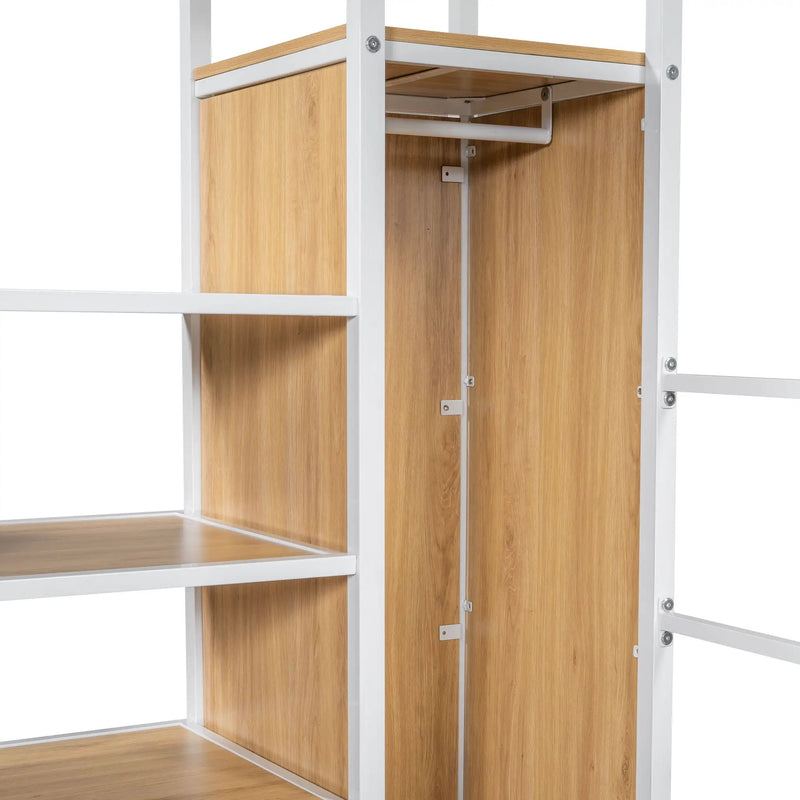 Loft Bed With Built In Work Station, Wardrobe, Storage Staircase And LED by HouseOfZazla
