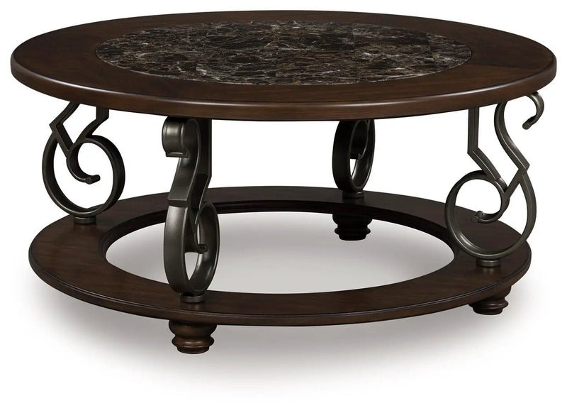 Frallyn - Round Cocktail Table - Dark Brown by Unique Piece Furniture