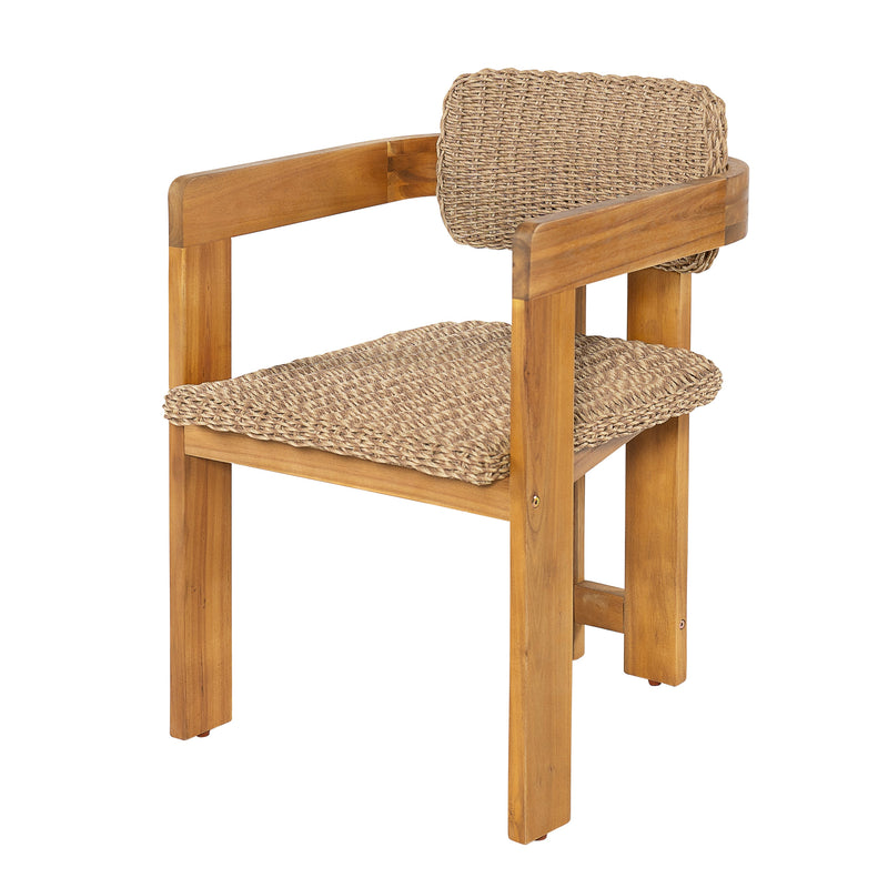 Outdoor Acacia Wood Dining Chair Set of 2, photo 9 of 10