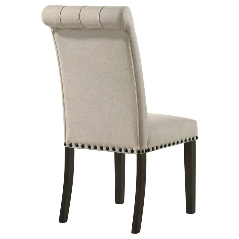 Alana Upholstered Dining Side Chair Beige Smokey Black (Set of 2) by Unique Piece Furniture