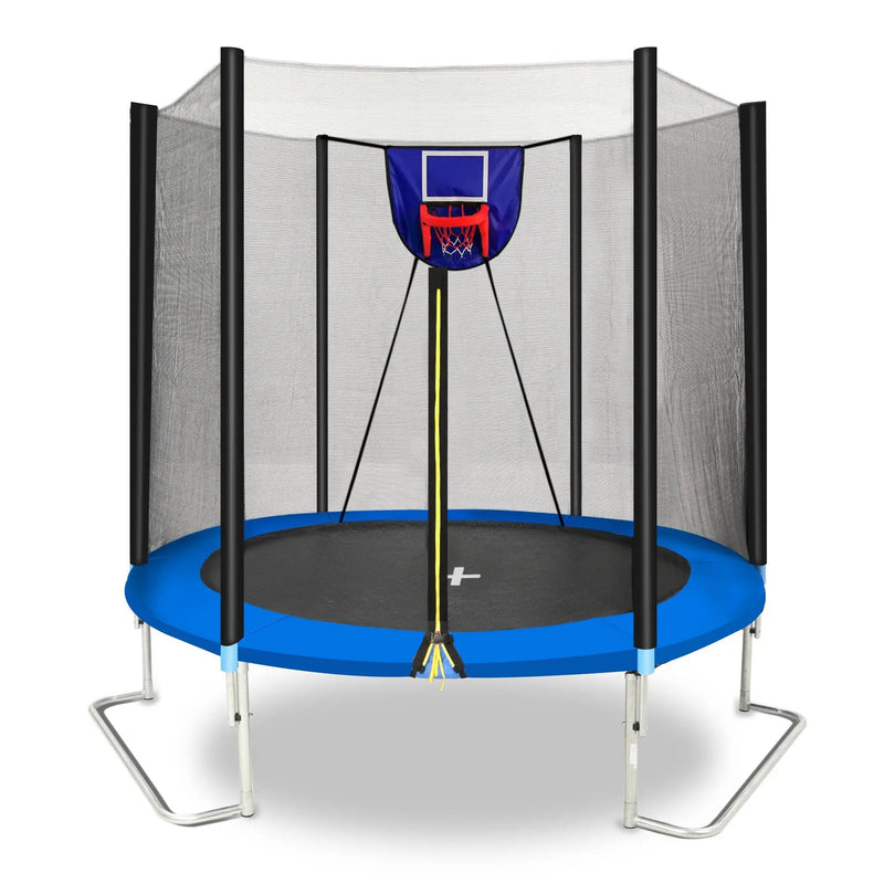 8FT Trampoline with Basketball Board and Inflator by HouseOfZazla