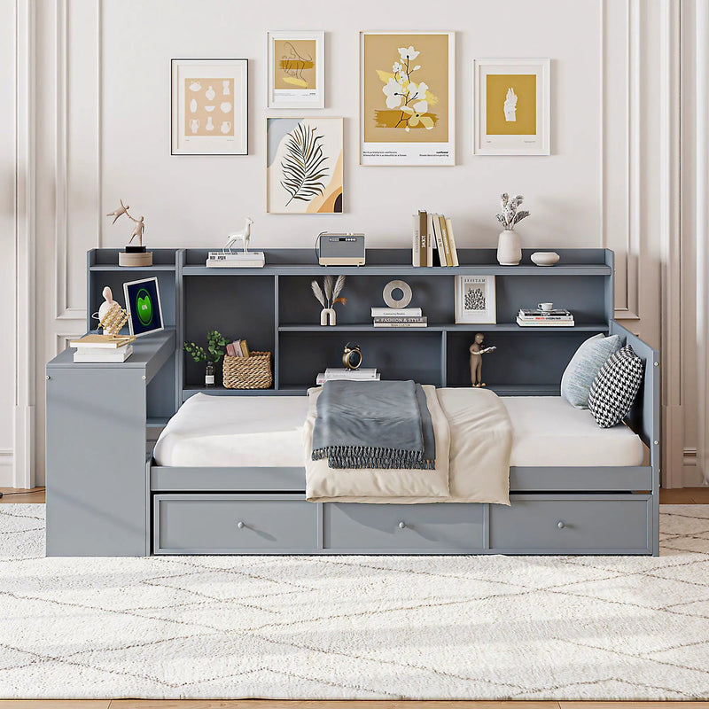 Daybed With 3 Drawers USB Ports And Desk by HouseOfZazla