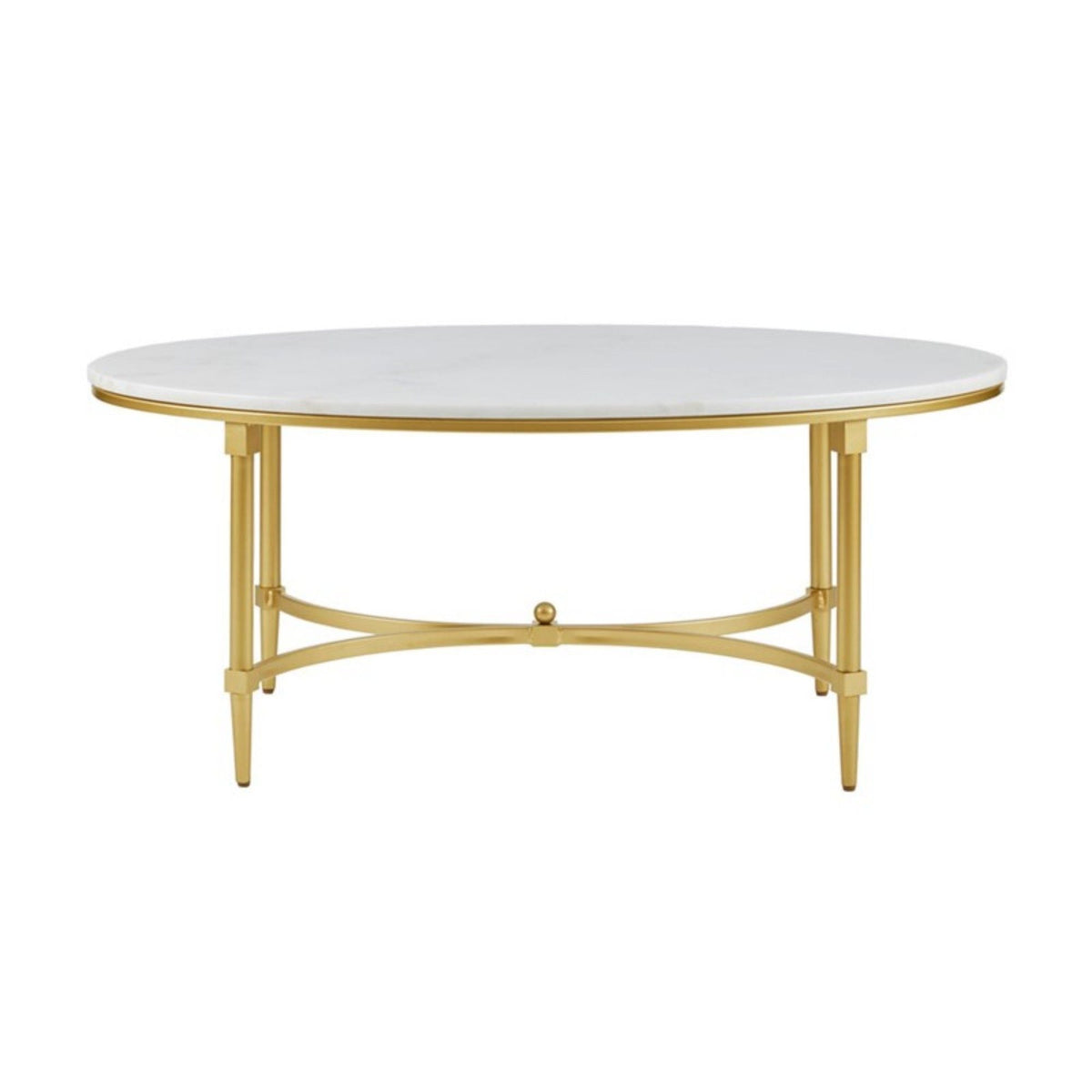White Marble Coffee Table with Gold Metal Legs - Bordeaux, photo 7 of 7