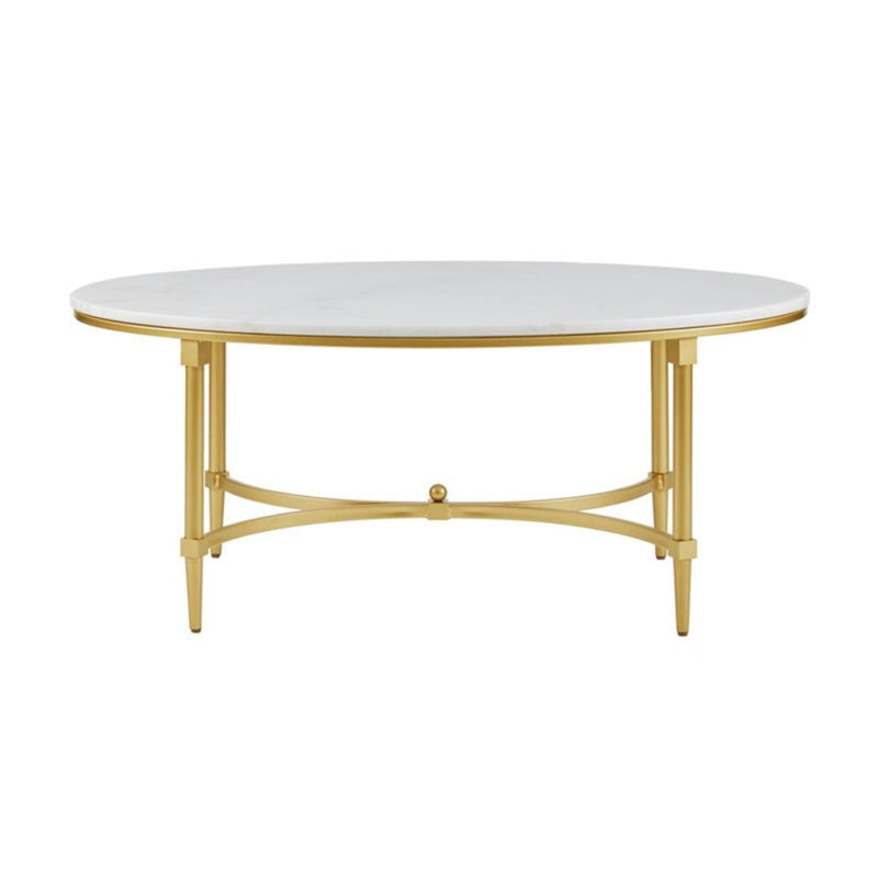 White Marble Coffee Table with Gold Metal Legs - Bordeaux, photo 7 of 7