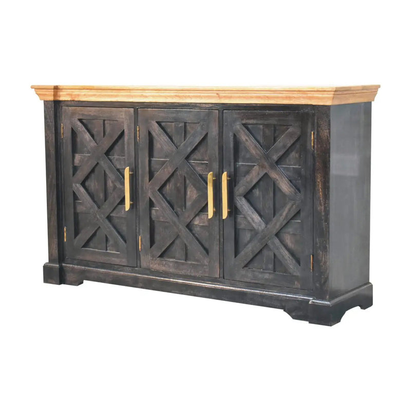 Solid Wood Regal Rustic Sideboard - 6 Compartments by HouseOfZazla