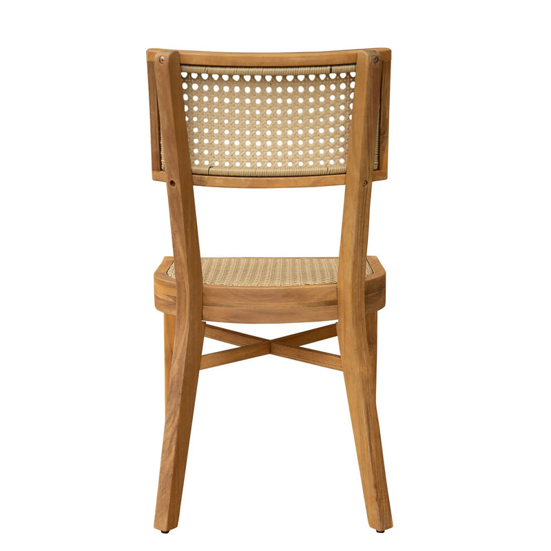 Netro Acacia Wood Dining Chair with Light Brown Wicker by HouseOfZazla