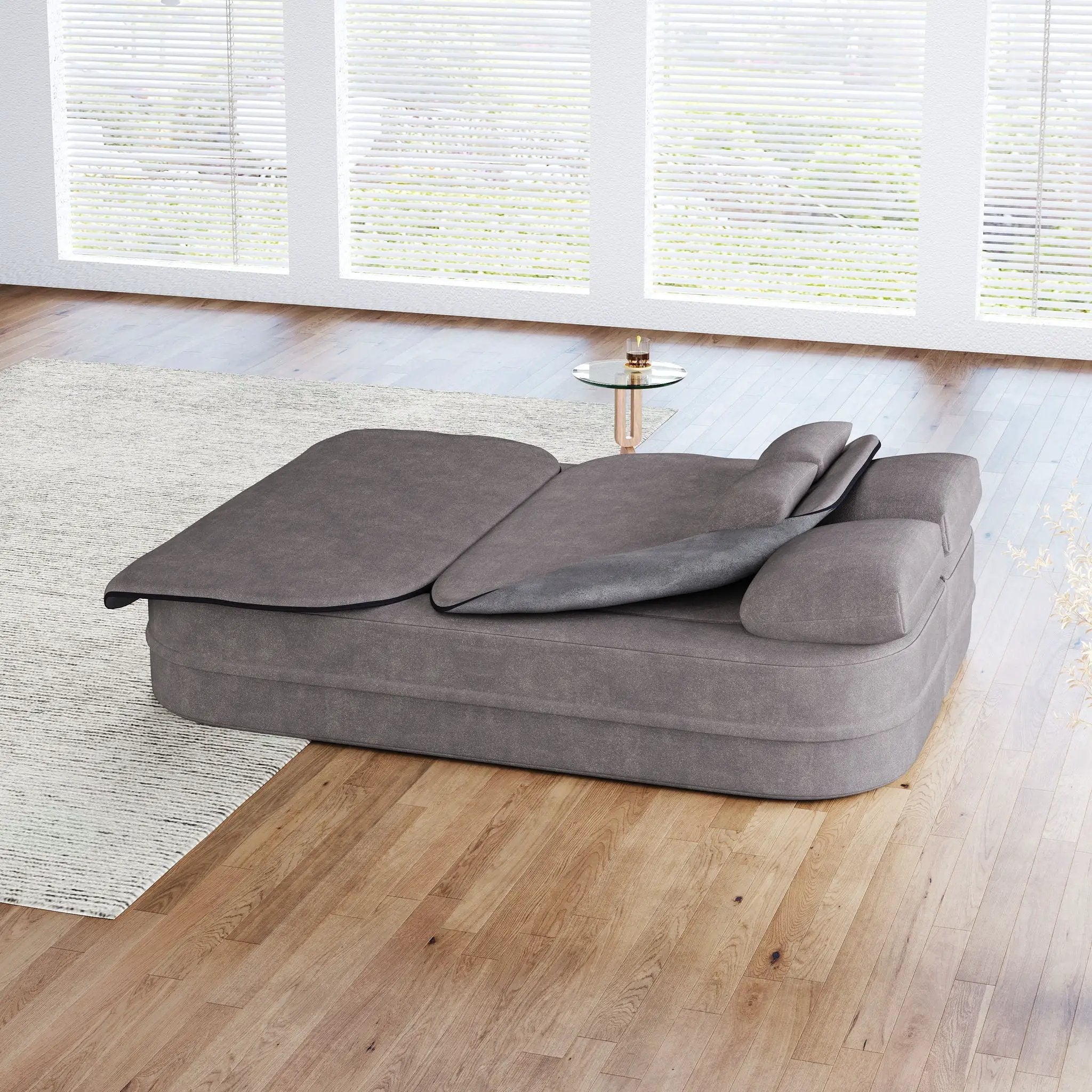 2 In 1 Foldable Sofa Bed With Multi Functional Blanket, Floor Lounge Sofa by HouseOfZazla